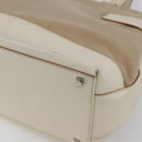Salvatore Ferragamo Gancini Tote Bag Canvas 2way Beige Silver Auth bs31186-17