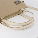 Salvatore Ferragamo Gancini Tote Bag Canvas 2way Beige Silver Auth bs31186-7