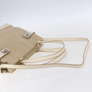 Salvatore Ferragamo Gancini Tote Bag Canvas 2way Beige Silver Auth bs31186-8