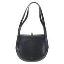 Salvatore Ferragamo Shoulder Bag Leather Black Gold Auth bs31188-3