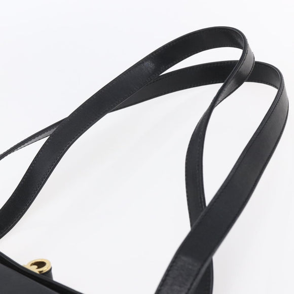 Salvatore Ferragamo Shoulder Bag Leather Black Gold Auth bs31188