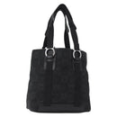 Salvatore Ferragamo Gancini Tote Bag Canvas Black Silver Auth bs31190-1