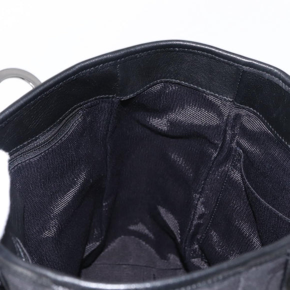 Salvatore Ferragamo Gancini Tote Bag Canvas Black Silver Auth bs31190