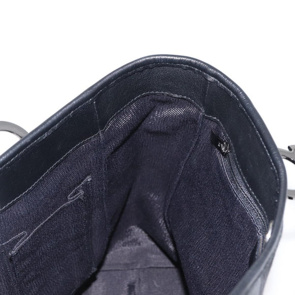 Salvatore Ferragamo Gancini Tote Bag Canvas Black Silver Auth bs31190