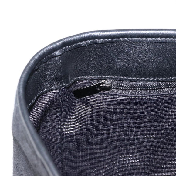 Salvatore Ferragamo Gancini Tote Bag Canvas Black Silver Auth bs31190