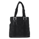 Salvatore Ferragamo Gancini Tote Bag Canvas Black Silver Auth bs31190-3