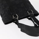 Salvatore Ferragamo Gancini Tote Bag Canvas Black Silver Auth bs31190-6