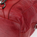 BALENCIAGA Hand Bag Leather Red Silver Auth bs31192-16