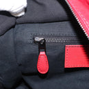BALENCIAGA Hand Bag Leather Red Silver Auth bs31192-21