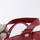 BALENCIAGA Hand Bag Leather Red Silver Auth bs31192-8