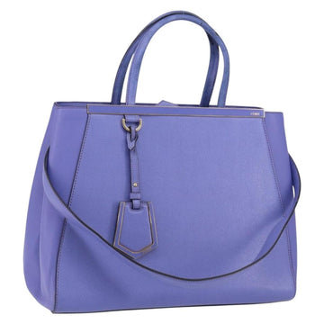 FENDI PETITE 2JOURS Hand Bag Leather Purple Gold Auth bs31194