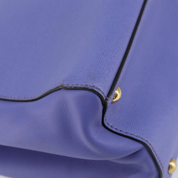 FENDI PETITE 2JOURS Hand Bag Leather Purple Gold Auth bs31194