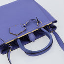 FENDI PETITE 2JOURS Hand Bag Leather Purple Gold Auth bs31194-6