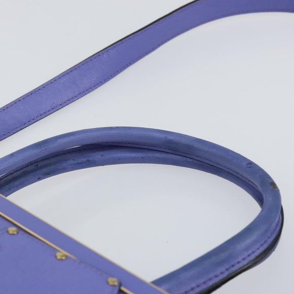 FENDI PETITE 2JOURS Hand Bag Leather Purple Gold Auth bs31194