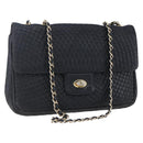 BALLY Chain Shoulder Bag Leather Black Gold Auth bs31195-1