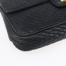 BALLY Chain Shoulder Bag Leather Black Gold Auth bs31195-14