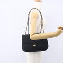 BALLY Chain Shoulder Bag Leather Black Gold Auth bs31195-23