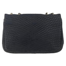 BALLY Chain Shoulder Bag Leather Black Gold Auth bs31195-2