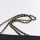 BALLY Chain Shoulder Bag Leather Black Gold Auth bs31195-8