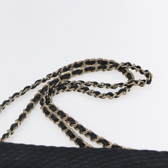 BALLY Chain Shoulder Bag Leather Black Gold Auth bs31195