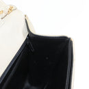 BALLY Chain Shoulder Bag Leather White Gold Auth bs31196-19