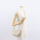 BALLY Chain Shoulder Bag Leather White Gold Auth bs31196-21