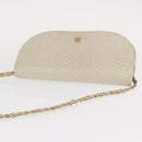 BALLY Chain Shoulder Bag Leather White Gold Auth bs31196-6