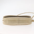BALLY Chain Shoulder Bag Leather White Gold Auth bs31196-5