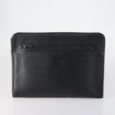 Burberrys Clutch Bag Leather 2 Set Black Brown Auth bs31198-2