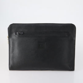 Burberrys Clutch Bag Leather 2 Set Black Brown Auth bs31198 - 0