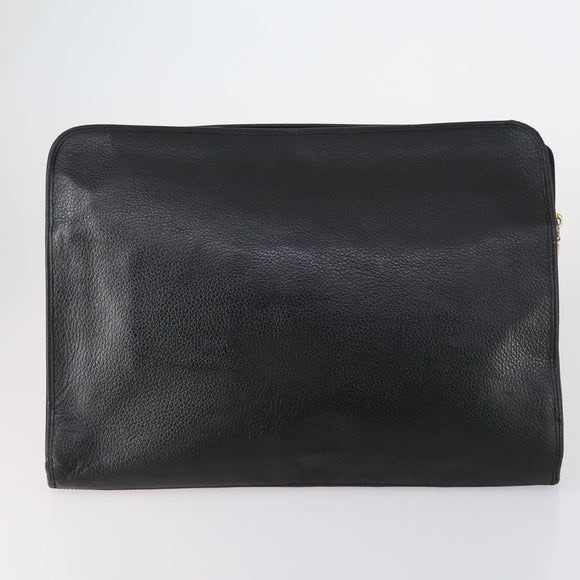 Burberrys Clutch Bag Leather 2 Set Black Brown Auth bs31198