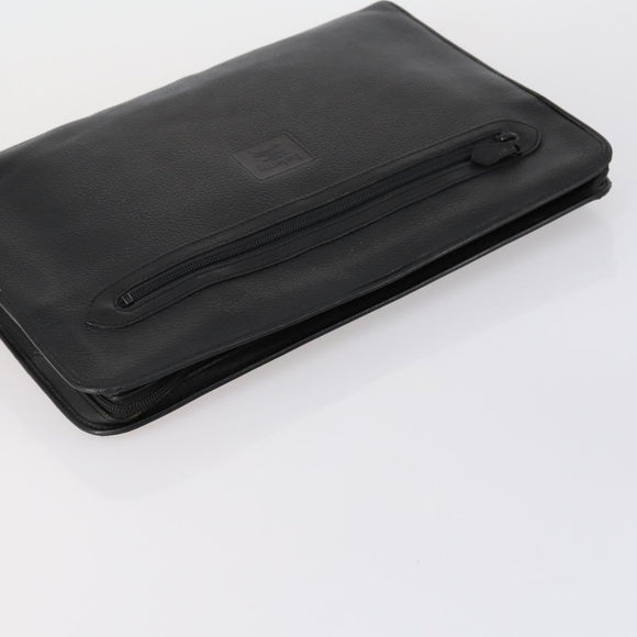 Burberrys Clutch Bag Leather 2 Set Black Brown Auth bs31198