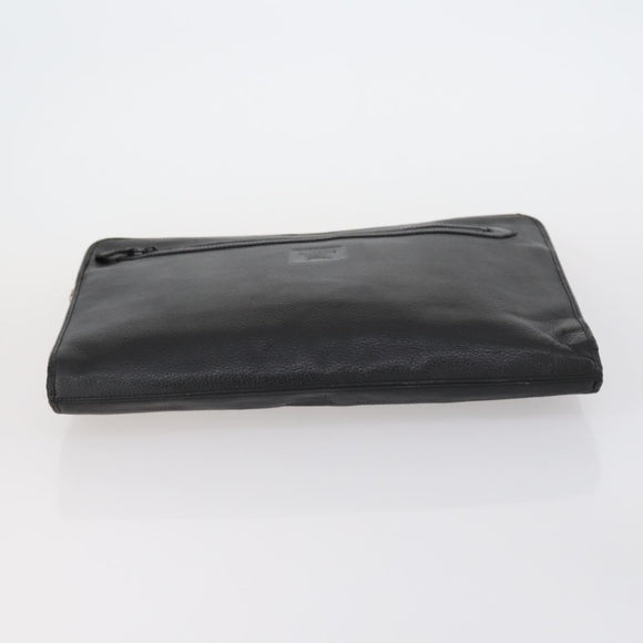 Burberrys Clutch Bag Leather 2 Set Black Brown Auth bs31198