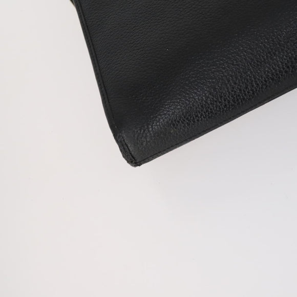 Burberrys Clutch Bag Leather 2 Set Black Brown Auth bs31198