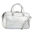 SAINT LAURENT Hand Bag Leather 2way Silver 297957 Auth bs31199-1