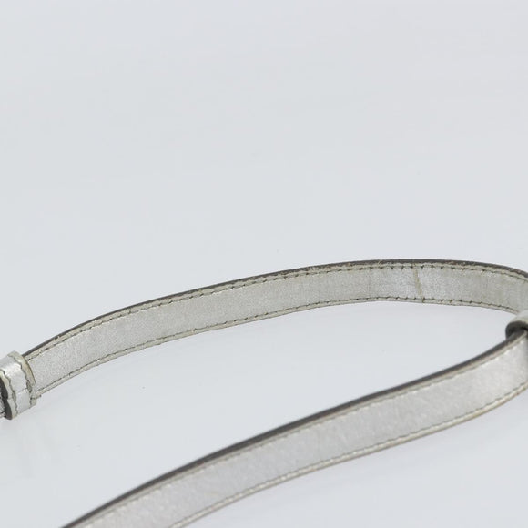 SAINT LAURENT Hand Bag Leather 2way Silver 297957 Auth bs31199