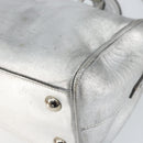 SAINT LAURENT Hand Bag Leather 2way Silver 297957 Auth bs31199-10
