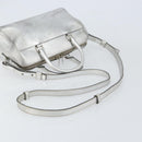 SAINT LAURENT Hand Bag Leather 2way Silver 297957 Auth bs31199-8
