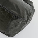 SAINT LAURENT Shoulder Bag Enamel Khaki Silver Auth bs31200-9