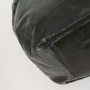 SAINT LAURENT Shoulder Bag Enamel Khaki Silver Auth bs31200-14