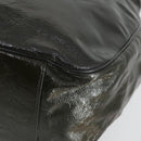 SAINT LAURENT Shoulder Bag Enamel Khaki Silver Auth bs31200-15