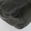 SAINT LAURENT Shoulder Bag Enamel Khaki Silver Auth bs31200-16