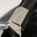 SAINT LAURENT Shoulder Bag Enamel Khaki Silver Auth bs31200-10