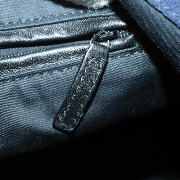 SAINT LAURENT Shoulder Bag Enamel Khaki Silver Auth bs31200