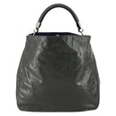 SAINT LAURENT Shoulder Bag Enamel Khaki Silver Auth bs31200-2