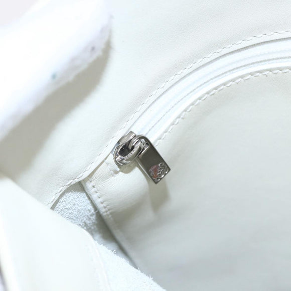 LOEWE Shoulder Bag Leather White Silver Auth bs31203