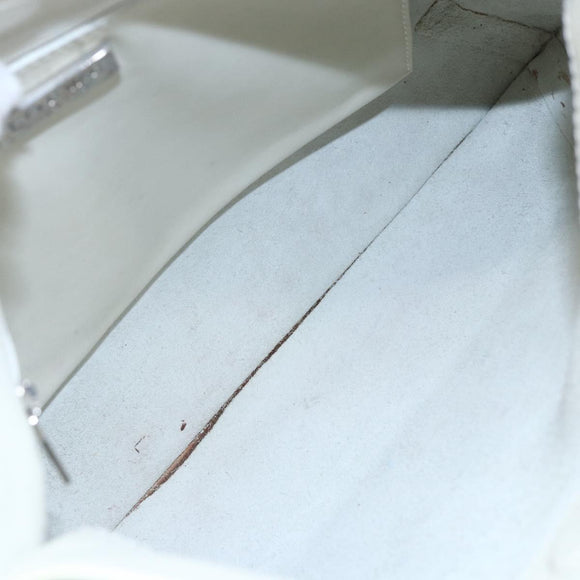 LOEWE Shoulder Bag Leather White Silver Auth bs31203