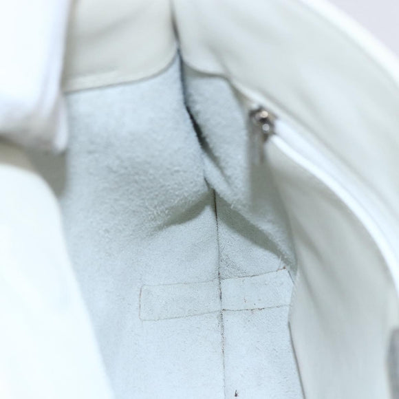 LOEWE Shoulder Bag Leather White Silver Auth bs31203