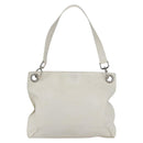 LOEWE Shoulder Bag Leather White Silver Auth bs31203-13