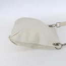 LOEWE Shoulder Bag Leather White Silver Auth bs31203-4